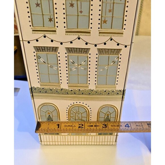 M&S Marks & Spencer Christmas Cookie Tin House LED Light Up Holiday 10" Empty - Picture 16 of 16